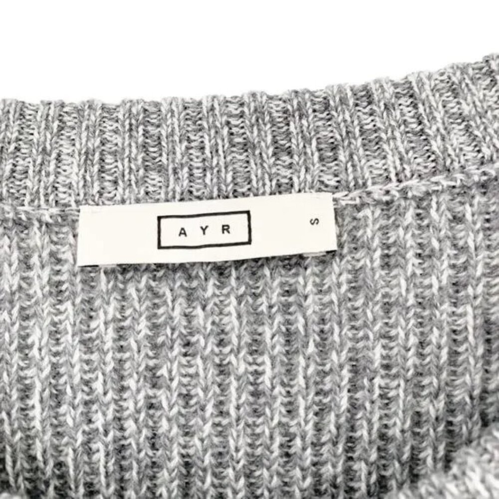 NWT AYR Sweater The Sloop Soft Gray TV Color Fuzzy Merino Wool - Picture 3 of 6